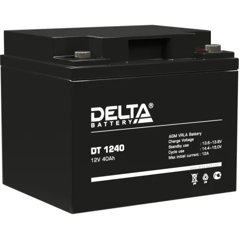 Батарея DELTA серия DT, DT 1240, напряжение 12В, емкость 40Ач (разряд фото 1