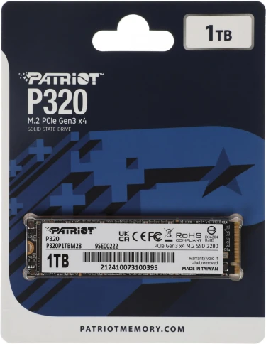 Твердотельный накопитель Patriot PCIe 3.0 x4 1TB P320P1TBM28 P320 M.2... фото 5
