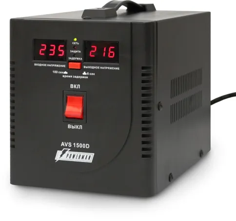 Стабилизатор POWERMAN AVS 1500D, черный фото 1