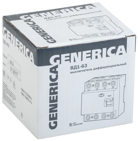 УЗО ВД1-63 4Р 32А 30мА GENERICA фото 2