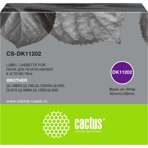 Картридж ленточный Cactus CS-DK11202 DK-11202 черный для Brother P- фото 2