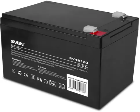 Батарея SVEN SV 12120 (12V 12Ah), напряжение 12В, емкость 12А*ч, макс. фото 1