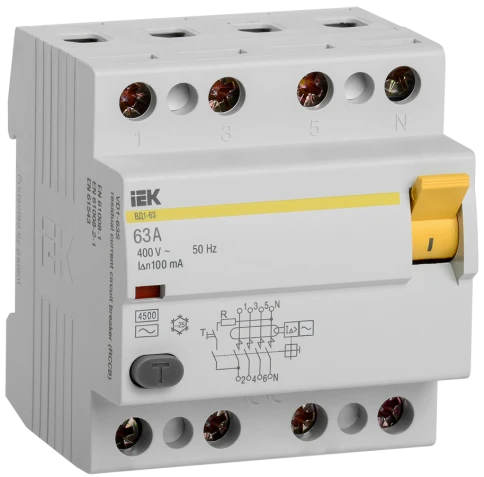 УЗО ВД1-63 4Р 63А 100мА IEK фото 9