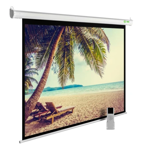 Экран Cactus 360x360см MotoExpert CS-PSME-360x360-WT 1:1 настенно-потолочный рулонный белый (моторизованный привод) фото 1