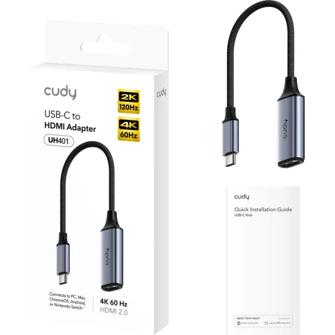 Адаптер USB-C — HDMI/ USB-C To 4K@60Hz HDMI adapter, Host: USB-C, 1 x фото 2