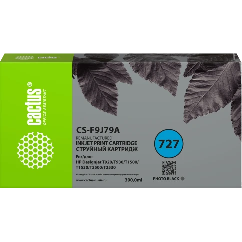 Картридж струйный Cactus CS-F9J79A 727 фото черный (300мл) для HP D фото 1