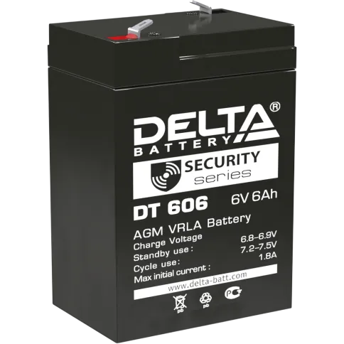 Батарея DELTA серия DT, DT 606, напряжение 6В, емкость 6Ач (разряд 20 фото 1