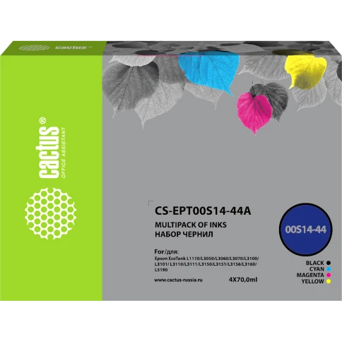 Чернила Cactus CS-EPT00S14-44A 103 многоцветный набор 4x70мл для Ep фото 4