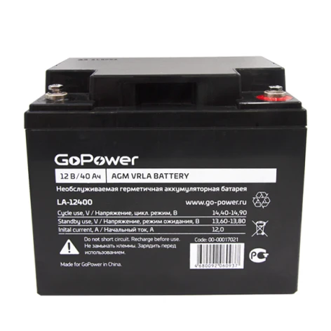 Аккумулятор свинцово-кислотный GoPower LA-12400 12V 40Ah фото 1