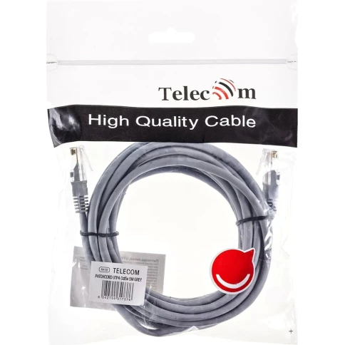 Патчкорд/ Патчкорд литой "Telecom" UTP кат.5е 5,0м серый фото 8