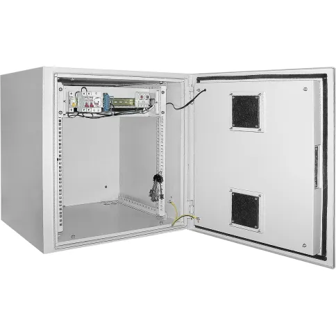 ITK Шкаф уличный 19" 15U 650x600, IP55 металл дверь, серый фото 1
