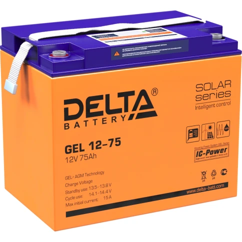Батарея DELTA серия GEL, GEL 12-75, напряжение 12В, емкость 75Ач... фото 1