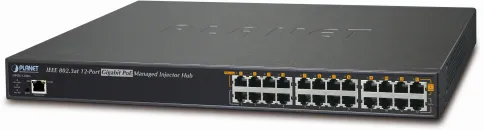 инжектор/ PLANET 12-Port 802.3at 30w Managed Gigabit High Power over E фото 1