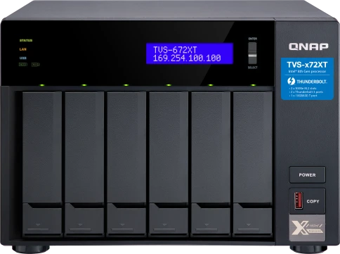Сетевое хранилище без дисков/ SMB QNAP TVS-672XT-i3-8G 6-Bay NAS, Inte фото 1