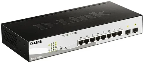 Коммутатор/ DGS-1210-10P/FL Managed L2 Switch 8x1000Base-T PoE, 2x1000Base-X SFP, PoE... фото 2
