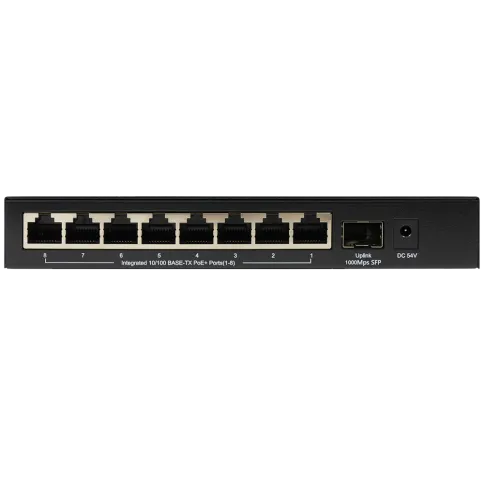 Коммутатор/ Unmanaged Switch 8x100Base-TX PoE, 1x1000Base-X SFP, PoE B фото 1