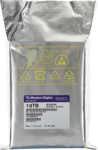 Жесткий диск WD SATA-III 10TB WD102PURP Surveillance Purple Pro (7200rpm)... фото 5