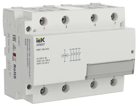 ARMAT Контактор модульный KMR 100А 24В AC/DC 4НЗ IEK фото 1