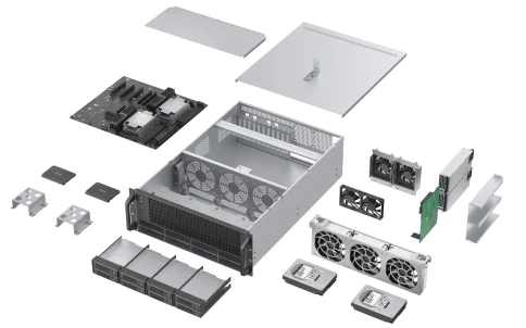 Серверный корпус/ Server case YCC YRM-46508A0, 4U, E-ATX, 8x3,5"/2,5" фото 5