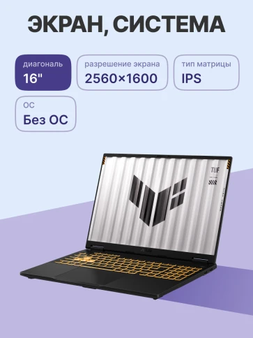 Ноутбук/ ASUS TUF F16 FX608JPR-QT093 16"(2560x1600 (матовый, 165Hz) IP фото 3