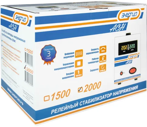 Стабилизатор  АСН- 2000  ЭНЕРГИЯ с цифр. дисплеем/ Stabilizer ASN-2000 фото 9