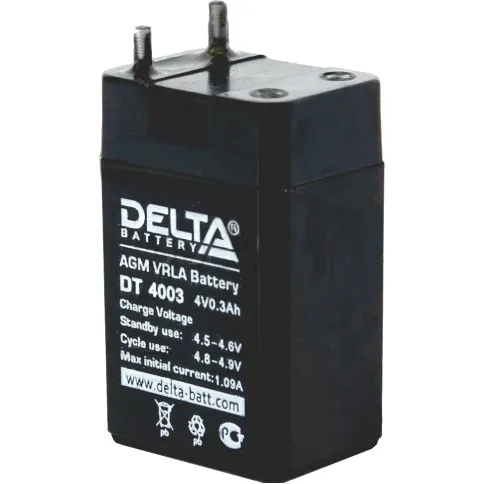 Батарея DELTA серия DT, DT 4003, напряжение 4В, емкость 0.3Ач (разряд фото 1