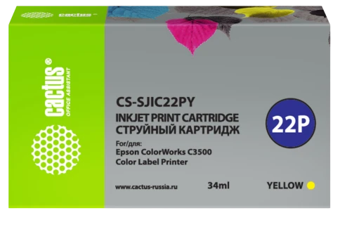Картридж струйный Cactus CS-SJIC22PY C33S020604 желтый (34мл) для E фото 1