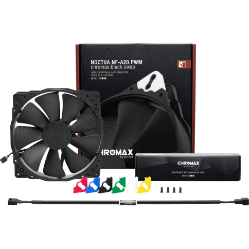 Кулер для корпуса/ Case Cooler Noctua NF-A20 PWM chromax.black.swap (200x200x30mm,... фото 3