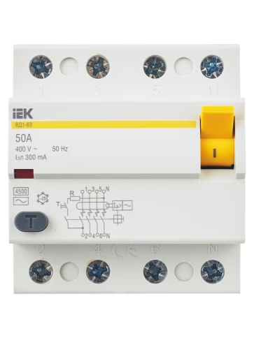 УЗО ВД1-63 4Р 50А 300мА IEK фото 11