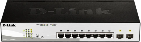 Коммутатор/ Настраиваемый L2 PoE-коммутатор, 8x1000Base-T PoE, 2х1000Base-X SFP, PoE-бюджет 65... фото 1