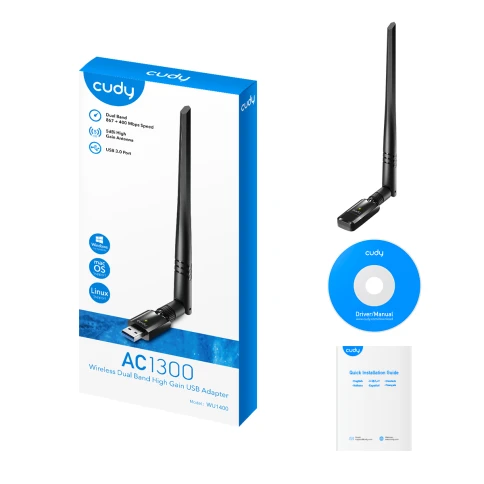 Адаптер Wi-Fi/ 1300Mbps High Gain Wi-Fi USB 3.0 Adapter, 802.11ac/a/b/g/n,... фото 6