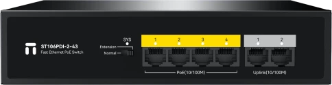 Коммутатор/ Неуправляемый PoE коммутатор Fast Ethernet netis ST106PDI-2-43 , 4... фото 1