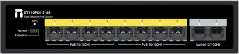 Коммутатор/ Неуправляемый PoE коммутатор Fast Ethernet, 8 портов 100 М фото 4