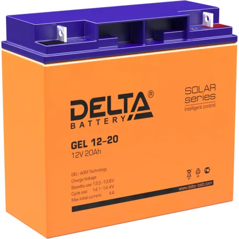 Батарея DELTA серия GEL, GEL 12-20, напряжение 12В, емкость 20Ач (разр фото 1