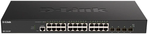 Коммутатор/ DXS-1210-28T Smart L2+ Switch 24x10GBase-T, 4x25GBase-X SFP28, CLI, RJ45... фото 1