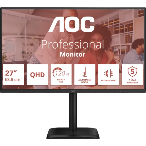 AOC Q27E4U 27 16:9 IPS 2560x1440 120Hz 4ms 350cd 1xHDMI 1xDP 4xUSB 3.2 фото 1