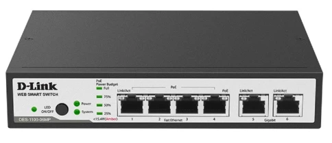 Коммутатор D-Link DL-DES-1100-06MP/A1A фото 1