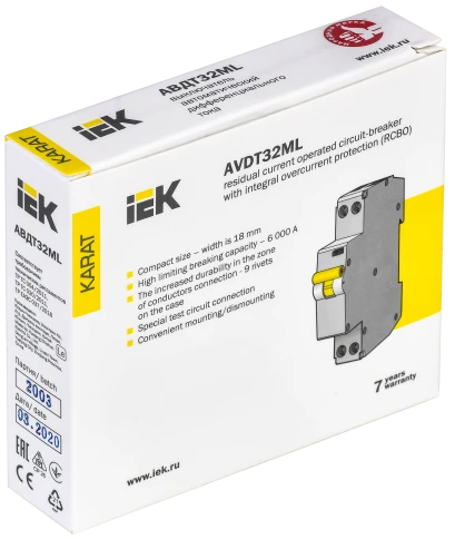 Выкл. авт. диф. тока АВДТ32МL С16 30мА KARAT IEK фото 14