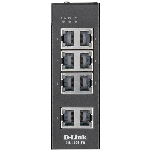 Коммутатор/ DIS-100E-8W Unmanaged Industrial Switch 8x100Base-TX, Surge 2KV, Alarm relay,... фото 1