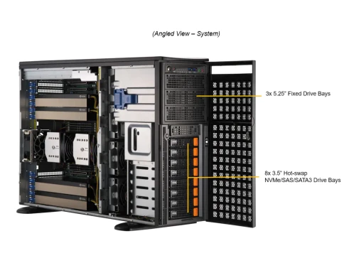 Серверная платформа/ GPU SuperServer SYS-741GE-TNRT (X13DEG-QT, CSE-74 фото 2