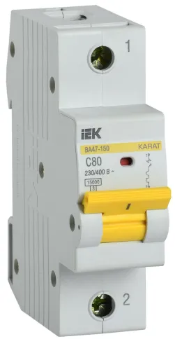 KARAT Авт. выкл. ВА47-150 1P C 80А 15кА IEK фото 1
