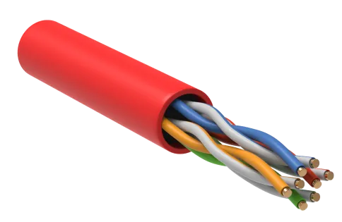 ITK Каб. в. п. U/UTP кат. 5E 4х2х24AWG solid LSZH 305м крас. фото 1
