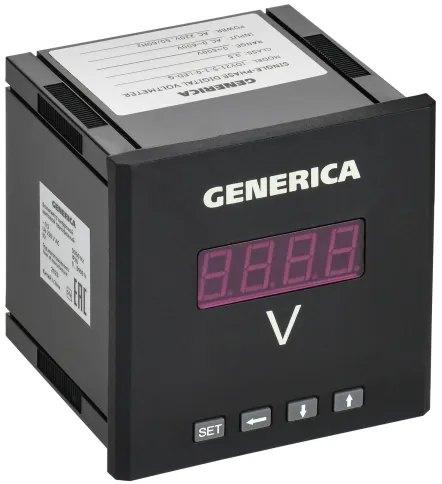 Вольтметр цифр. щит. 1-ф. 96х96 LED GENERICA фото 1