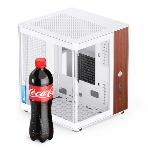 Корпус без блока питания/ Case JONSBO TK-0 White, Desktop SFF, TG, no фото 4