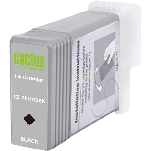 Картридж струйный Cactus CS-PFI102BK черный (130мл) для Canon iPF50 фото 2