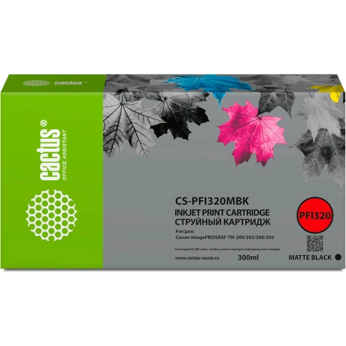 Картридж струйный Cactus CS-PFI320MBK черный матовый (300мл) для Ca фото 1