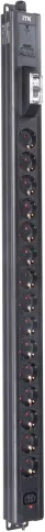 ITK BASE PDU PV1111 22U 1ф 16А 15SCHUKO 1C13 2,6м SCHUKO фото 1