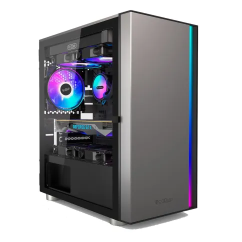 Корпус без блока питания/ Case PCCooler LM300 ARGB BK, Mini-Tower, TG, 1x120mm ARGB, 1xUSB-A 3.0 + 2xUSB-A 2.0, mATX, mITX Black фото 1
