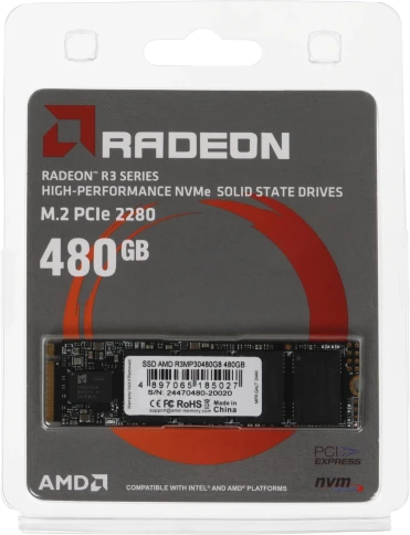 Твердотельный накопитель AMD PCIe 3.0 x4 480GB R3MP30480G8 Radeon M.2... фото 4