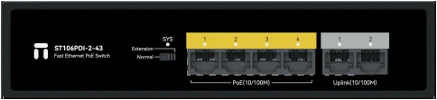 Коммутатор/ Неуправляемый PoE коммутатор Fast Ethernet netis ST106PDI-2-43 , 4... фото 4